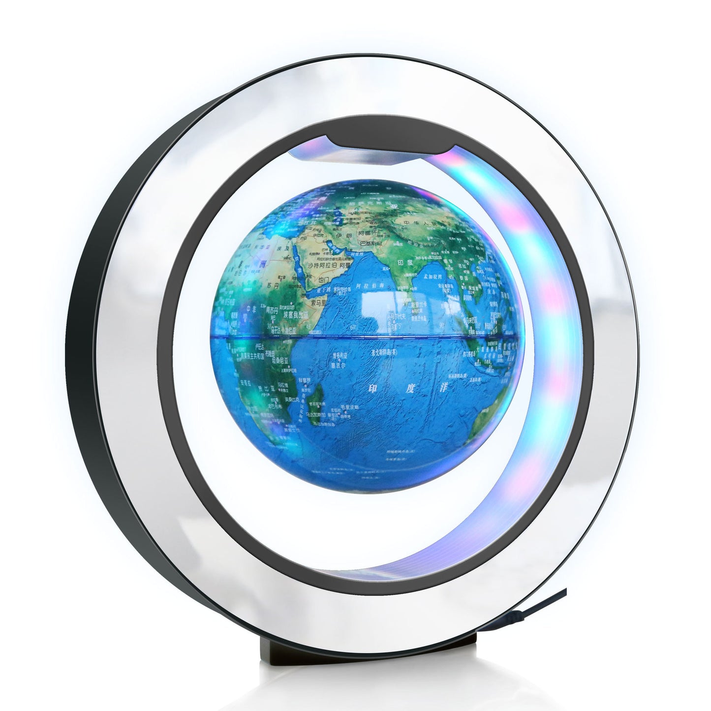 Levitating O-shaped globe